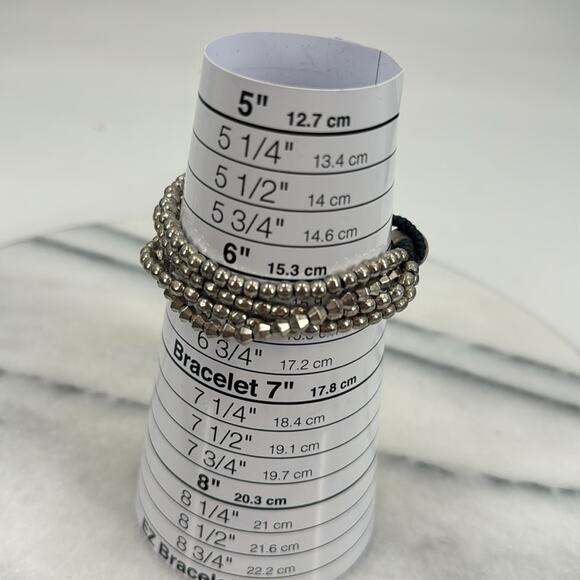 Silver beaded layered bracelet - Picture 3 of 3